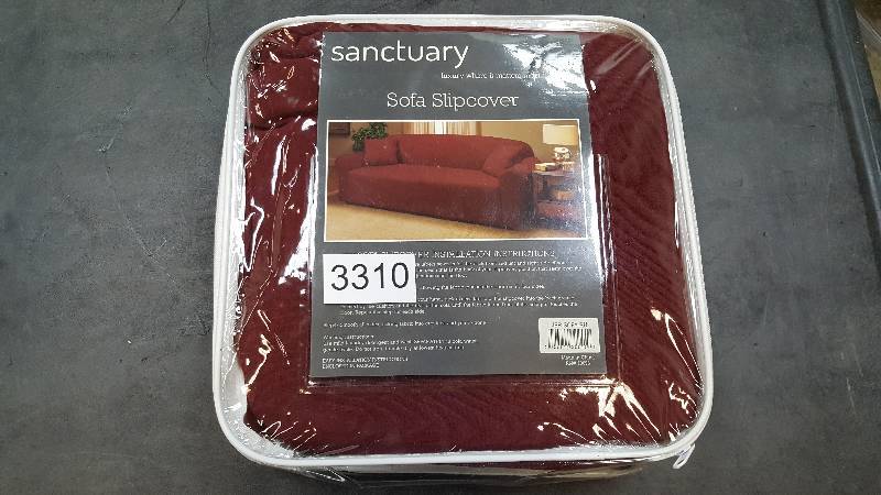 Madison Industries Solid Color Jersey Sofa Slipcover Ruby