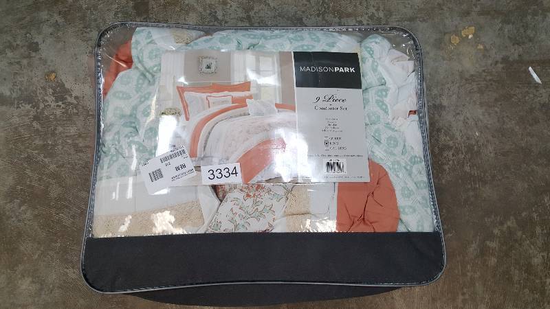 Madison Park Stella Cotton Percale 9-Pc. Comforter Set Coral - King