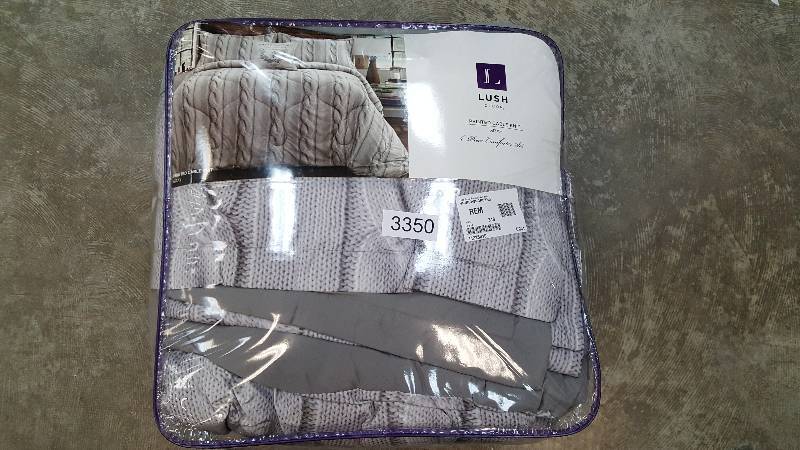 Lush Decor Printed Cable Knit 4-Pc. Comforter Set Gray - King