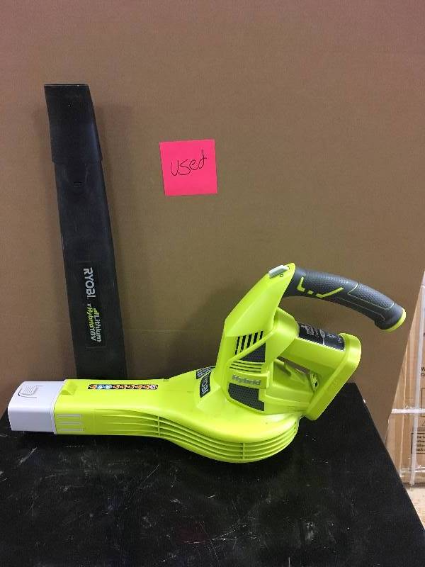 Ryobi One 18 Volt Lithium Hybrid Dual Power Hard Surface Blower in working conditions Tool Only