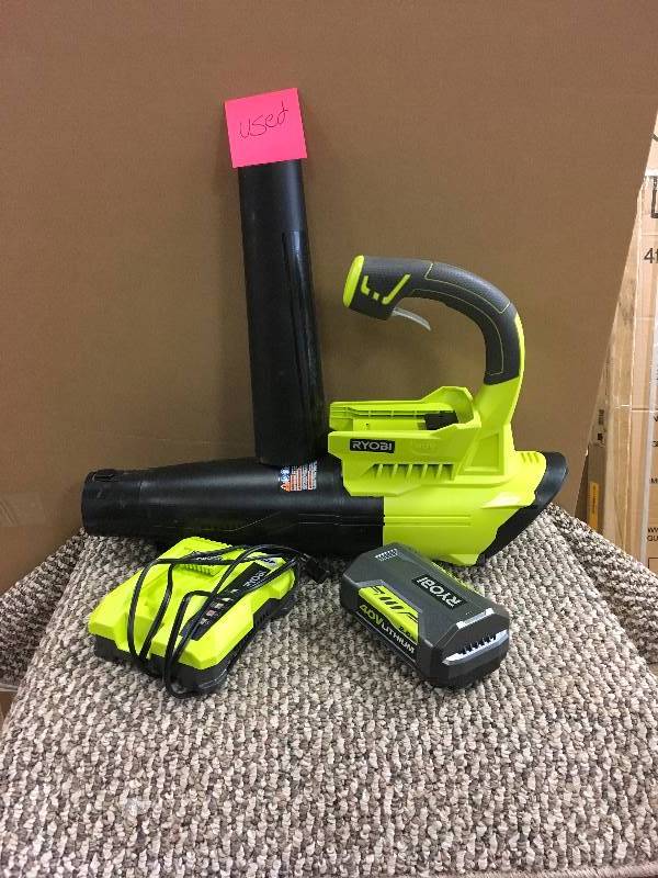 Ryobi 40 Volt Cordless Jet Fan Blower Kit in working conditions
