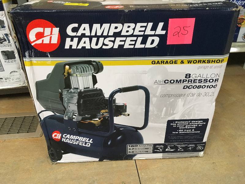 Campbell Hausfeld 8 Gallon Oil Free Air Compressor in like new working conditions