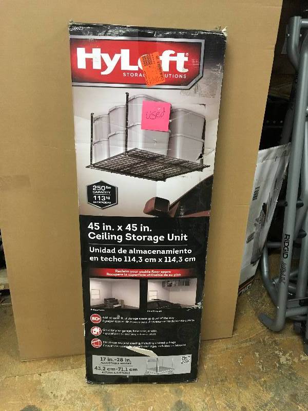 HyLoft 45 Inch by 45 Inch Overhead Storage System, Hammertone not used