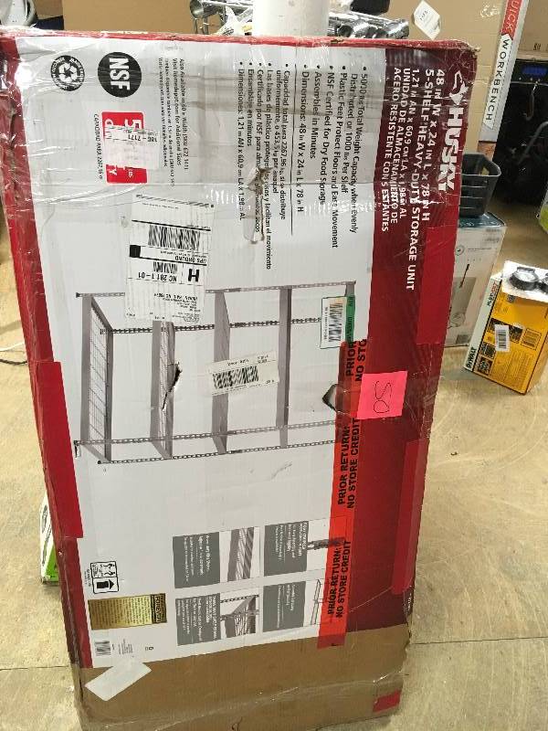 Edsal Sandusky 78 H Five Shelf Heavy Duty Shelving Unit, 78 H x 48 W x 24 D not used