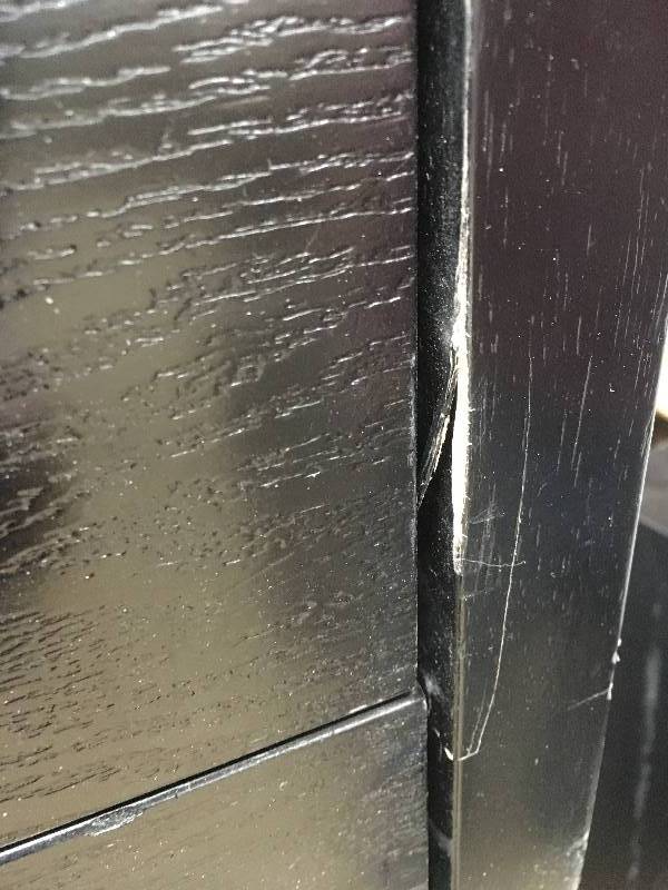 Coaster 5 Drawer Dresser, Black, Has Shipping Damage missing one door handle Not used