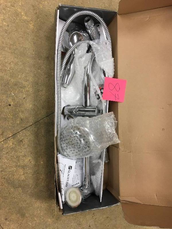 Glacier Bay 5-Spray Wall Bar Shower Kit in Chrome not used