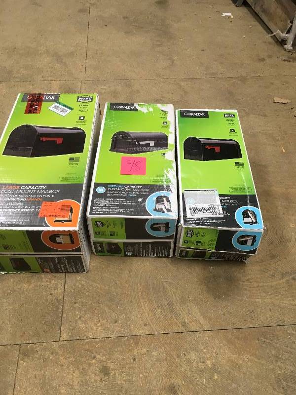 Misc Sizes of Post-Mount Mailboxes - Lot of 3
