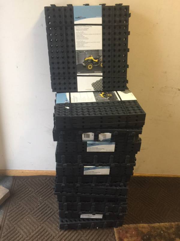 12 Packs Trafficmaster 18 x 18 Black Commercial Drainage Floor (4-Pack) total 48 pcs  New