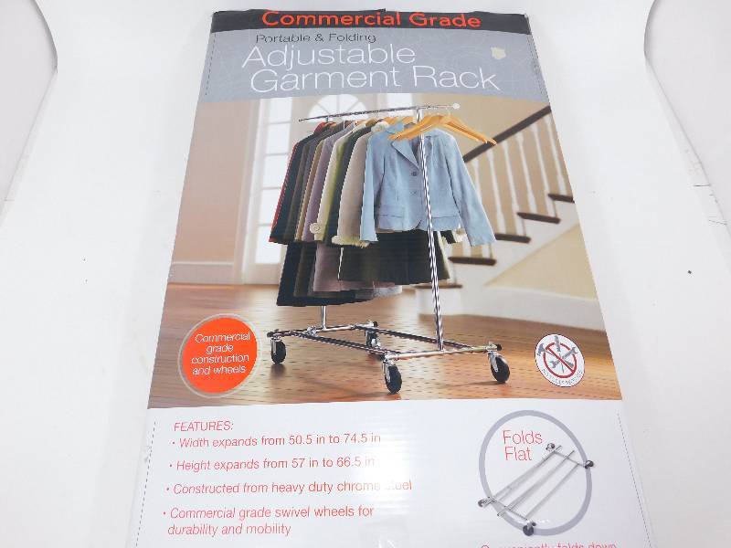 lot 20 image: Commercial Grade Portable & Folding Garment Rack