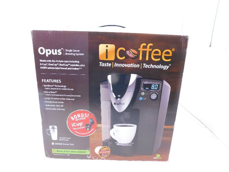 lot 26 image: Opus iCoffee Single Serve Home Spin Brewer Coffee Maker