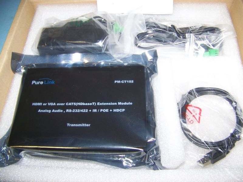 lot 108 image: PureLink, (1) HDMI over CATx (HDBaseT) Extension Module Receiver and (1) HDMI or VGA over CAT5 (HDBaseT) Extension Module Transmitter - NEW in Original Boxes