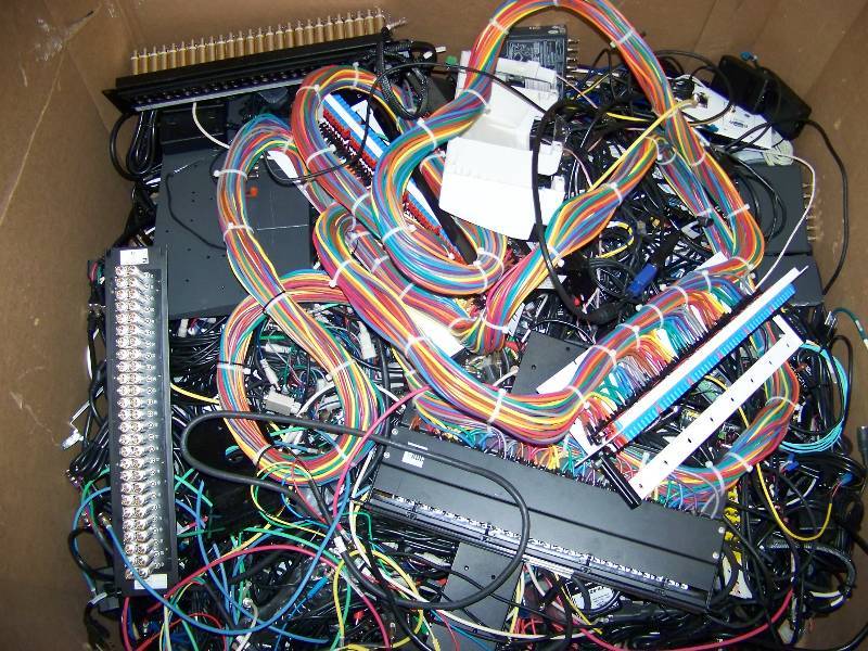 lot 150 image: (LARGE Box) Miscellaneous Audio  Video  Computer  Network Cables  Components  Patch Panels  Speakers