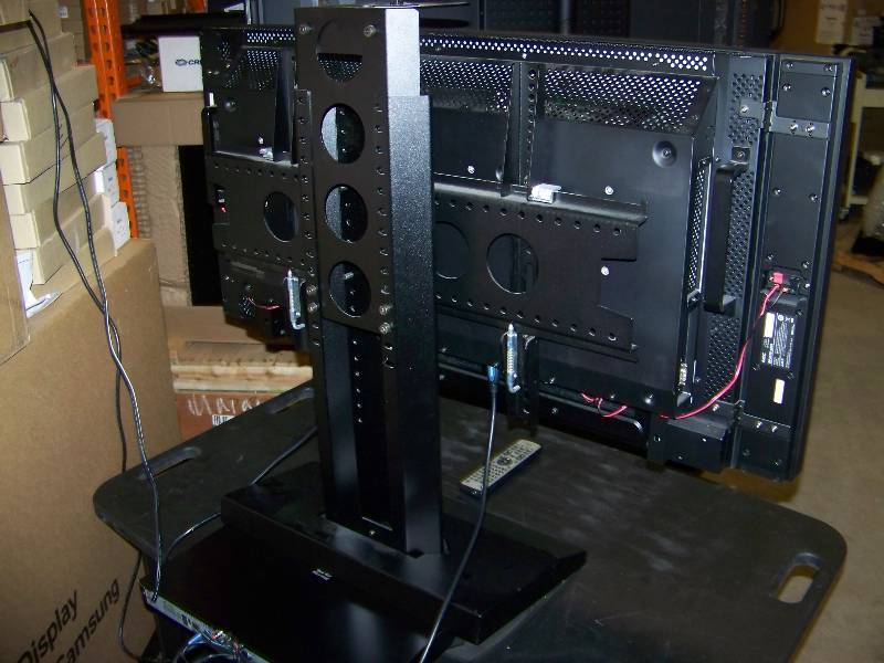 lot 5 image: 40, NEC, MultiSync, HD, LCD Monitor  Display with Remote Control and External Speakers on Rolling AV Cart