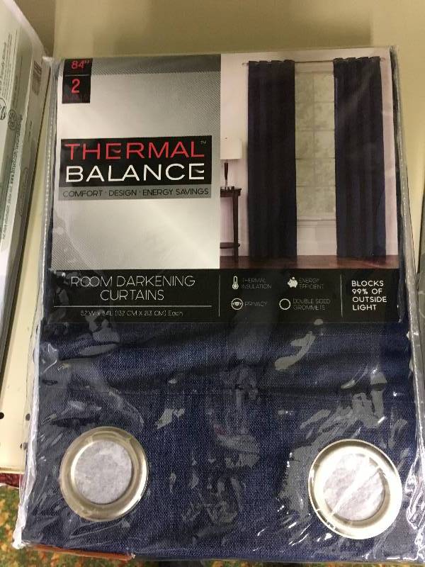 THERMAL BALANCE ROOM DARKENING CURTAINS, 2 PANELS, 84
