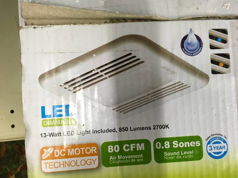 DELTA LED DIMMABLE BATHROOM EXHAUST FAN