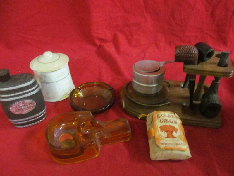 vintage pipes, ashtrays