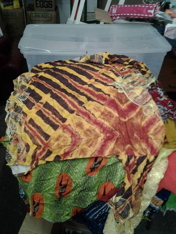 Sterilite Tote (110 Quart With Lid) Full Of Ethnic Clothing