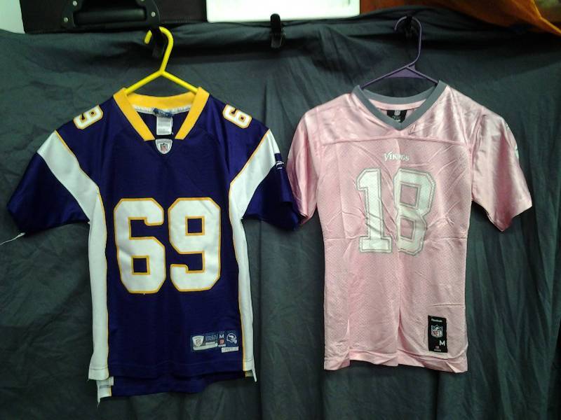 2-Youth Jerseys Size Med. 1012, Pink #18, #69
