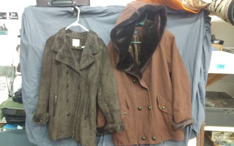 2-Ladies Coats-Brown Faux Fur Trim, Sonoma Size L, Herman Kay