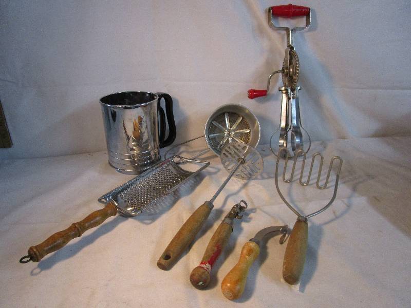 Various Utinsils Most with Wood Handles