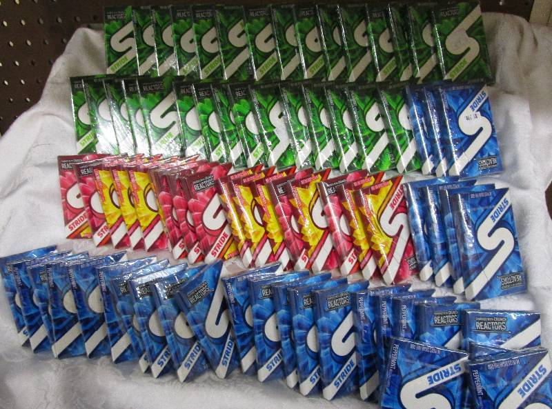 Box full of candy 77 ct packs of gum  Shelf Pulled Items