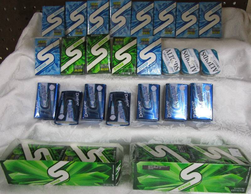 Box full of candy 41 ct packs gum and mints  Shelf Pulled Items