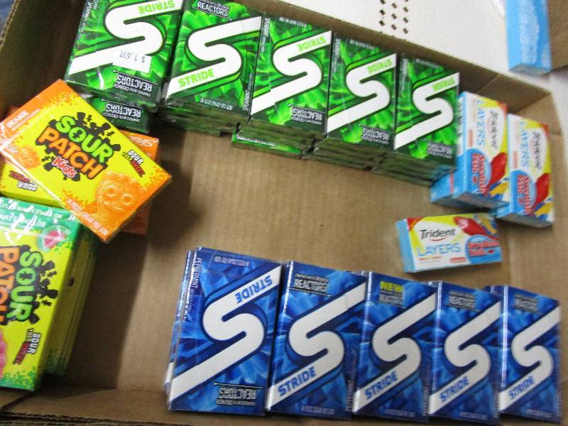 Box full of candy 55 ctpacks of gum  Shelf Pulled Items