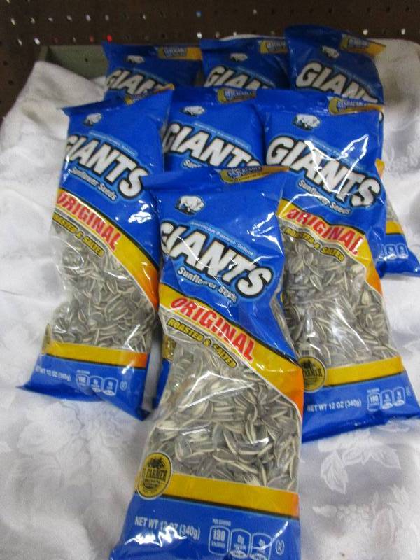 Box full of candy 7 giant bags of Giant Seeds  Shelf Pulled Items
