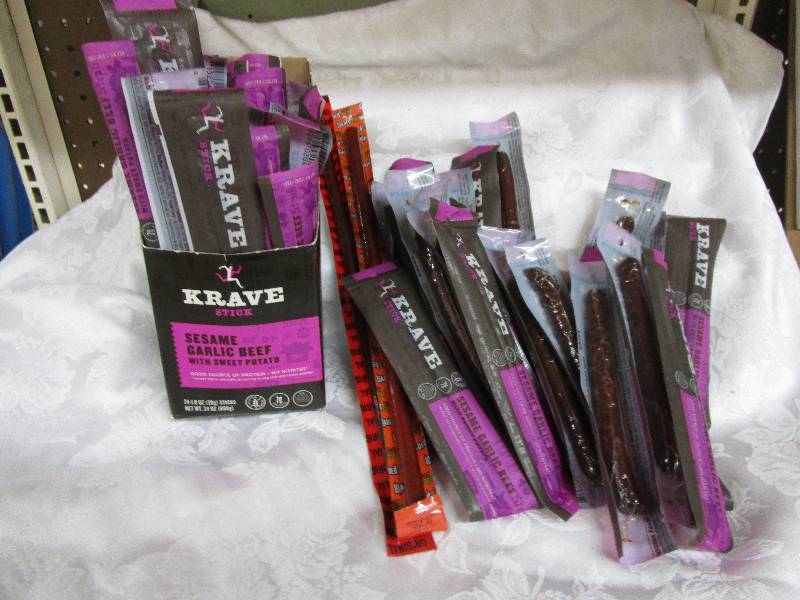 Box full of candy 43 beef jerky sticks  Shelf Pulled Items