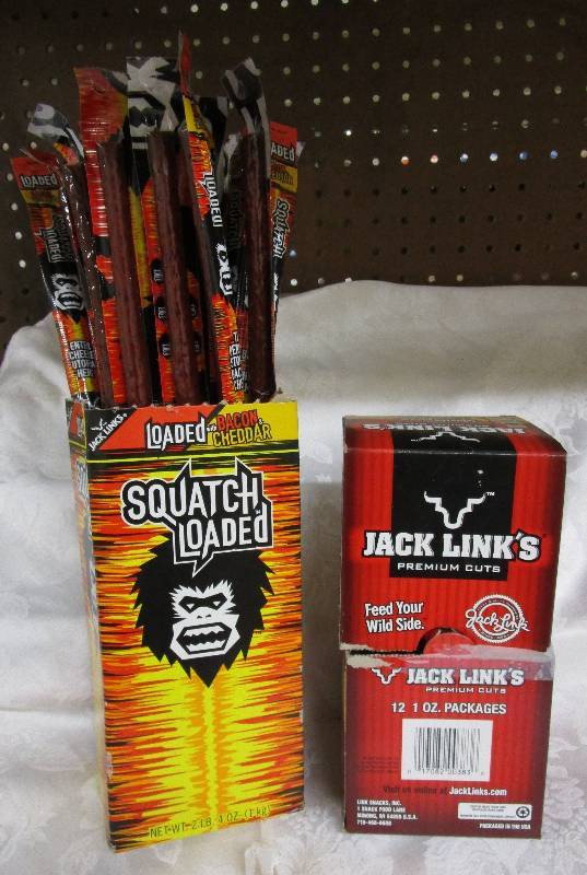 Box full of 31 plus jerky Links  Shelf Pulled Items