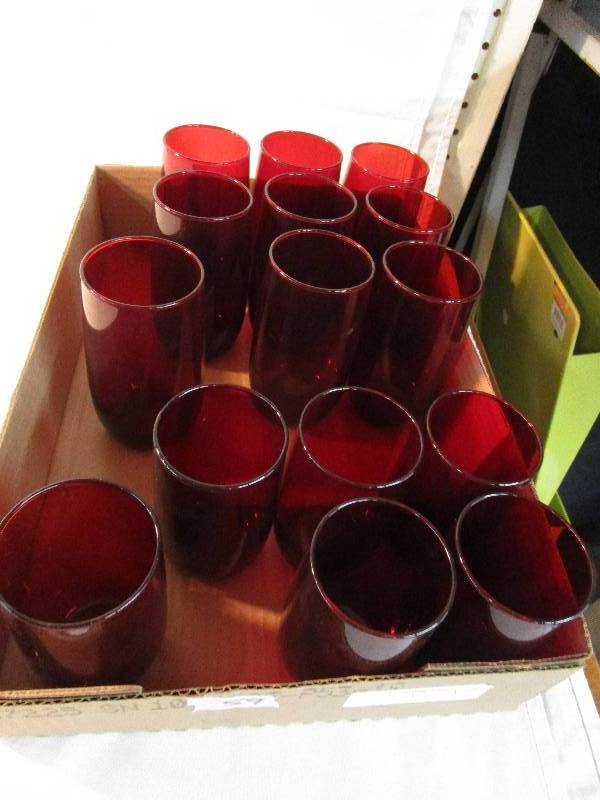 Ruby Red Glassware 15 pieces