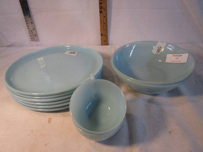 Blue FireKing Ware 10 Pieces