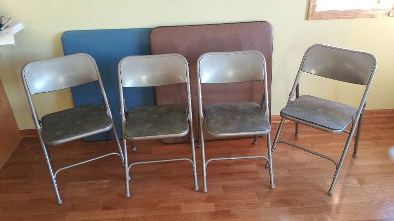 (2) Card Tables  (4) Folding Chairs