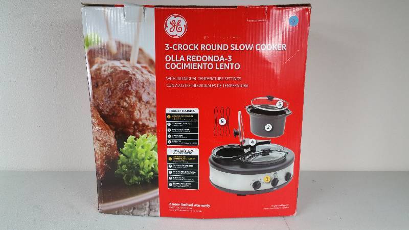 3-Crock Round Slow Cooker