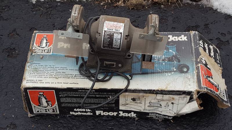Floor Jack & Bench Grinder