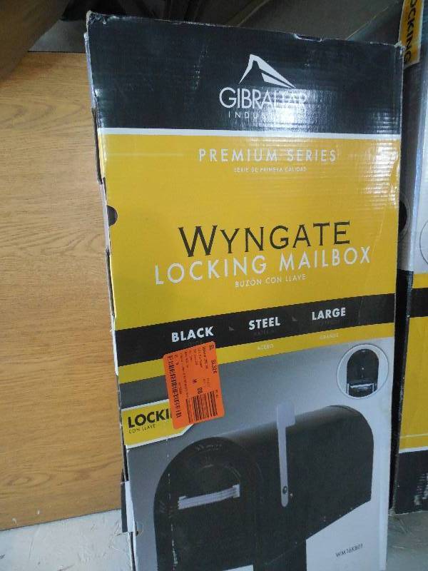 lot 12 image: Gibraltar Mailboxes Wyngate Locking Post-Mount Mailbox in Black