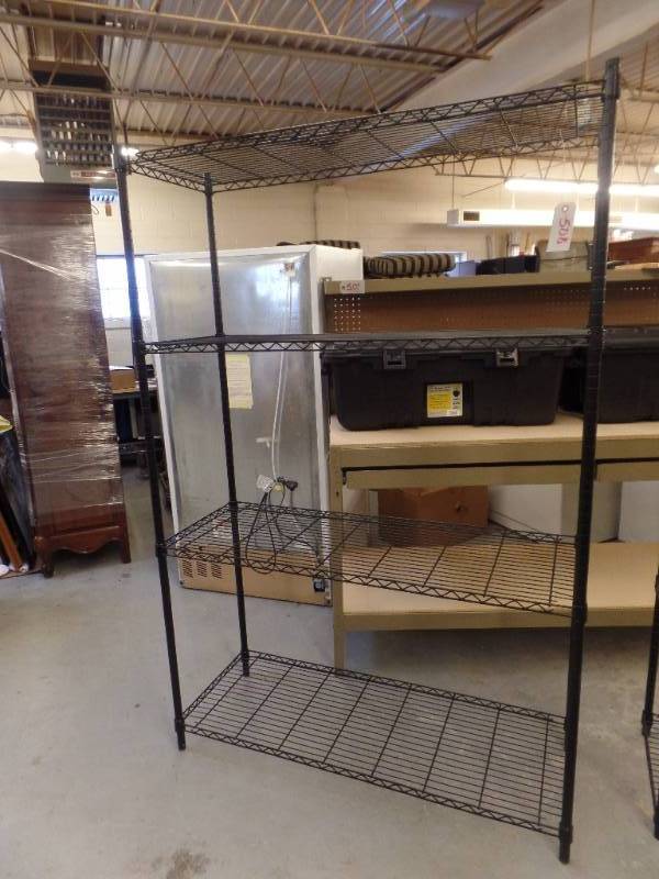 lot 508 image: BLACK METRO STYLE SHELVING