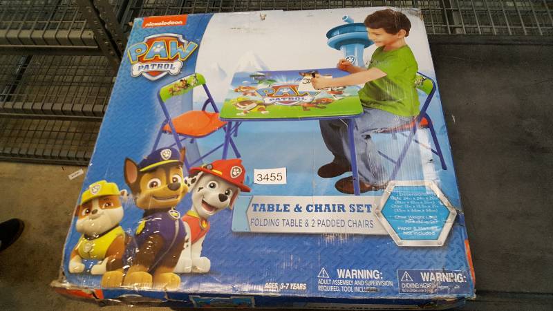lot 3455 image: Paw Patrol 3-Pc. Activity Table Set