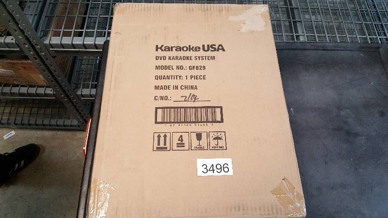 lot 3496 image: Karaoke USA iPod MP3 DVD Karaoke with 7 Screen