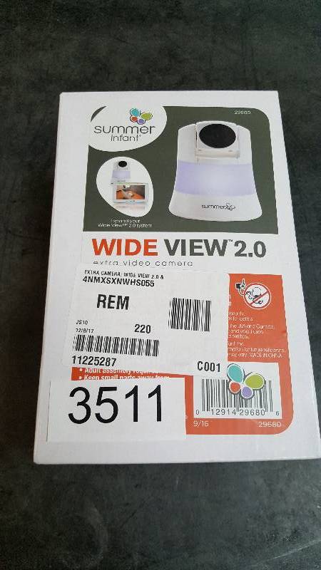lot 3511 image: Summer Infant Extra Camera for Wide View 2.0 and Duo Digital Color Video Baby Monitors