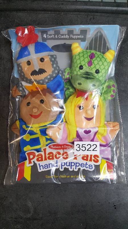 lot 3522 image: Melissa & Doug 4-Pc. Palace Pals Hand Puppet Set