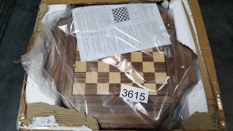 lot 3615 image: Trademark Games Octagonal Chess and Checkers Set