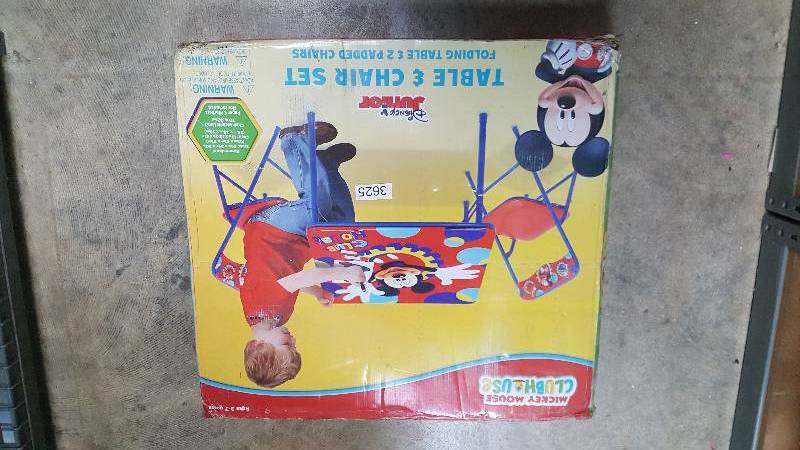 lot 3625 image: Mickey Mouse Club House Activity Table and Chairs Set
