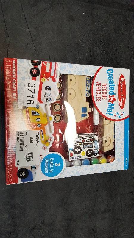 lot 3716 image: Melissa & Doug Rescue Vehicles Set