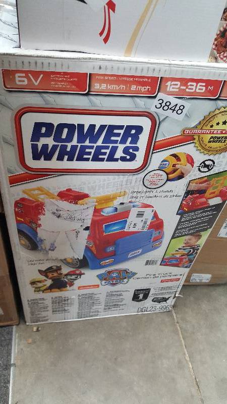 lot 3848 image: Power Wheels Paw Patrol Fire Truck Ride-On