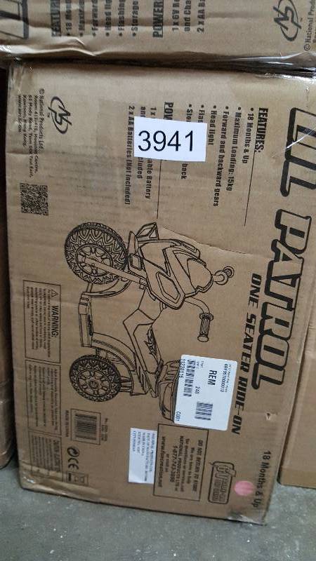 lot 3941 image: Kid Motorz Lil Patrol Pink 6V Motorcycle Ride-On