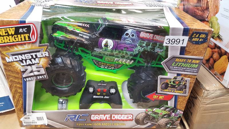 lot 3991 image: New Bright Grave Digger 110-Scale Remote-Controlled Vehicle