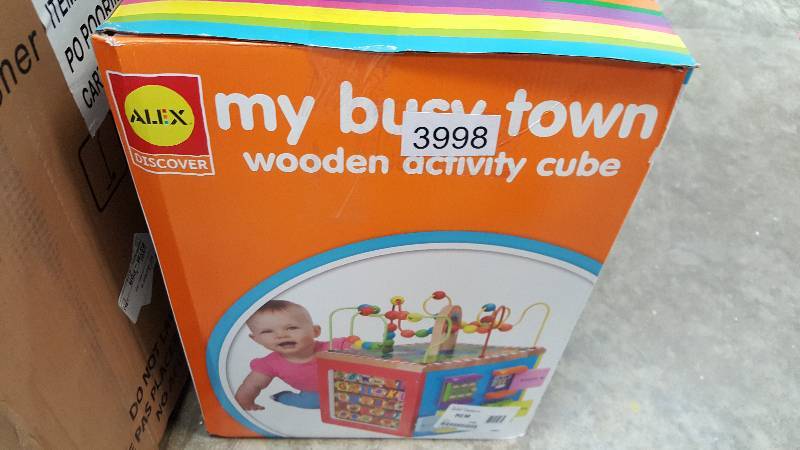 lot 3998 image: ALEX Toys ALEX Jr. My Busy Town Wooden Activity Cube
