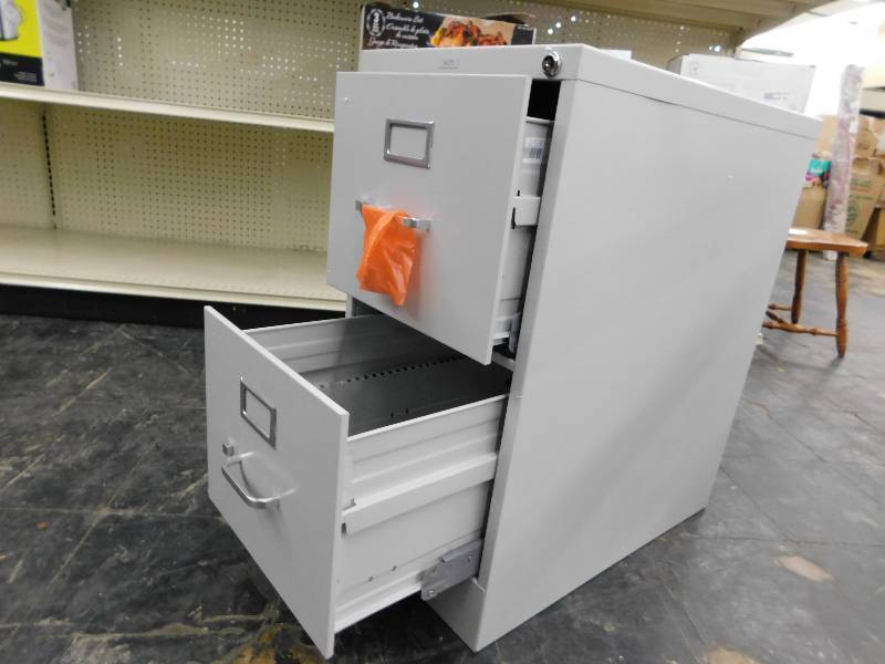 HON 2 DRAWER METAL FILING CABINET, WITH KEY