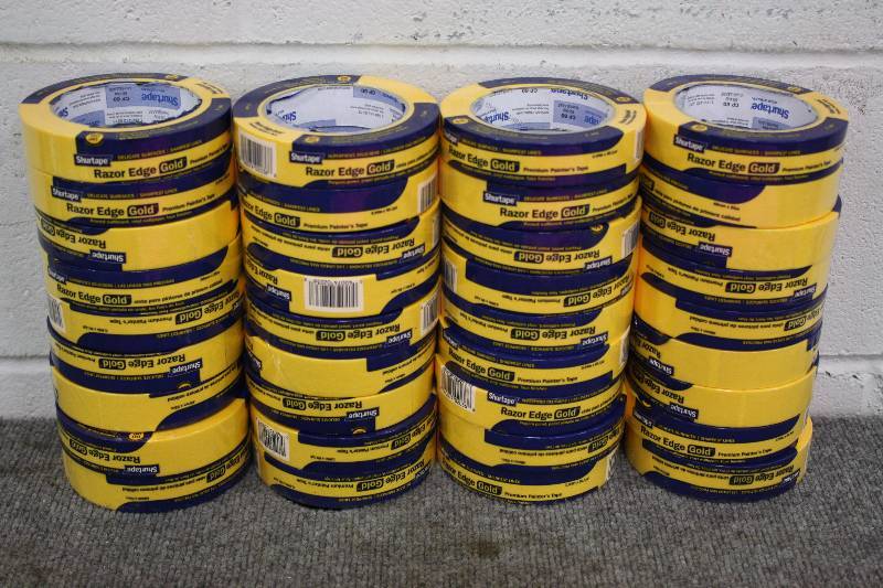 lot 26 image: 36 Rolls of Razors Edge Gold 1 Painters Tape - New